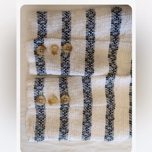 Lucky Brand Blaine Navy  White Striped Lined Blazer Size Medium - Picture 9 of 12